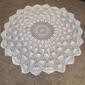Elegant White Crochet Tablecloth